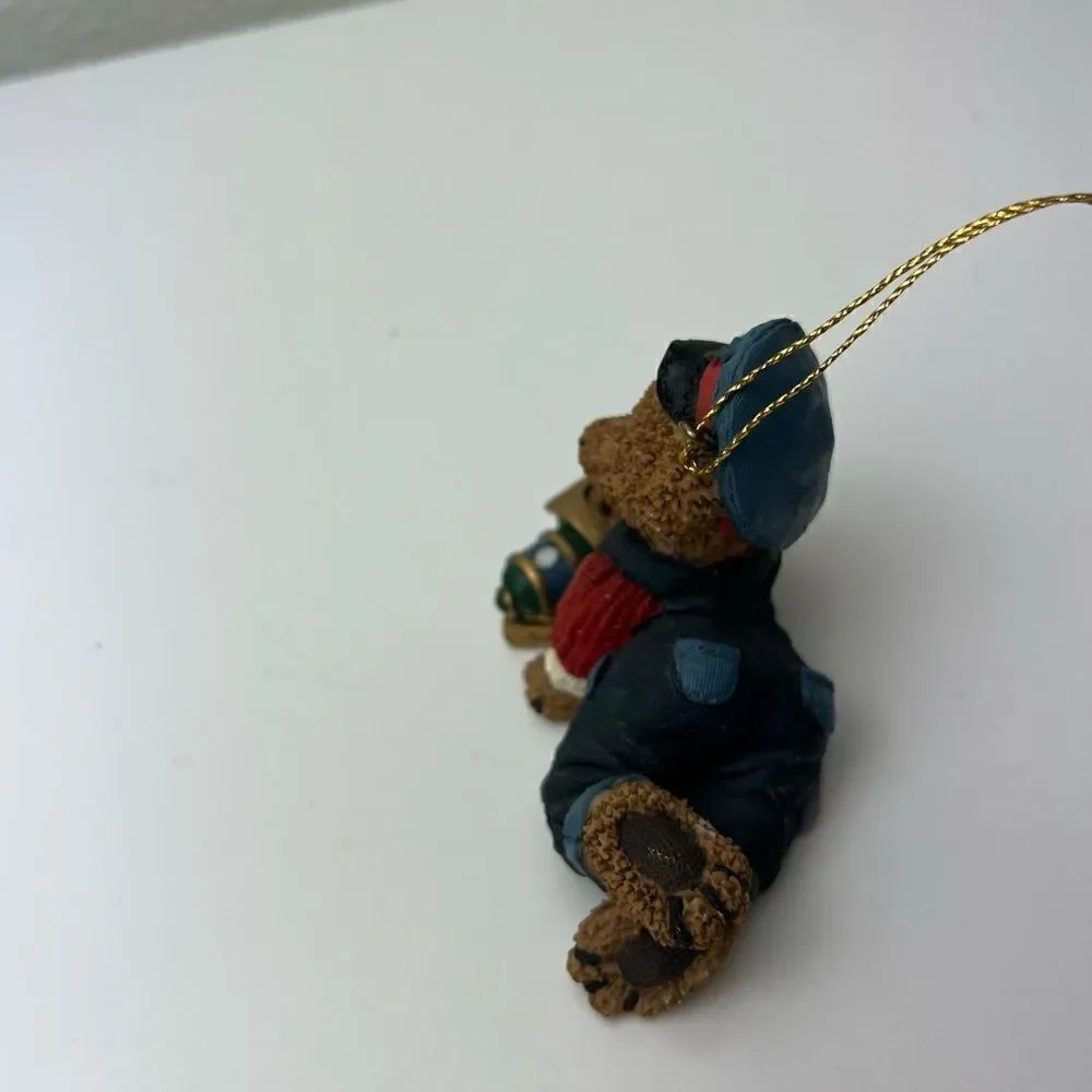 Kirkland Signature Conductor Engineer Bear Playing Train Christmas Ornament